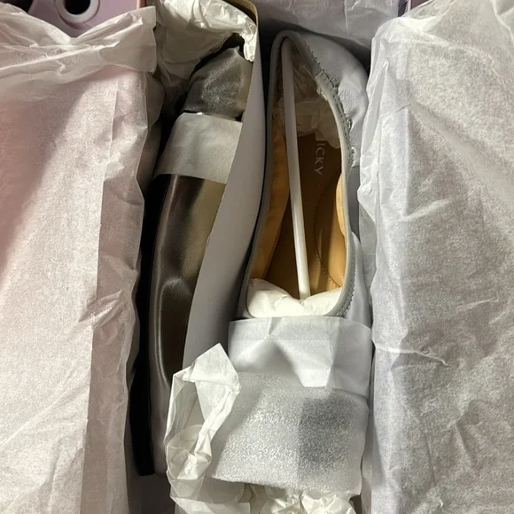 Lisa Vicky Bliss 2 Metallic Silver Black Studded Ballet Flat Slip Ons - Picture 2 of 4